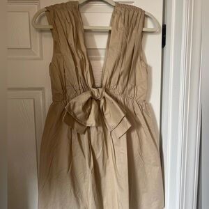 Sleeveless poplin mini dress